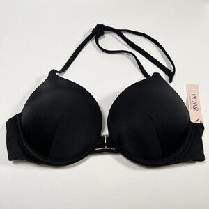 Victoria Secret 34DD Bombshell Push Up Bikini Top Adds 2 Cups Black
